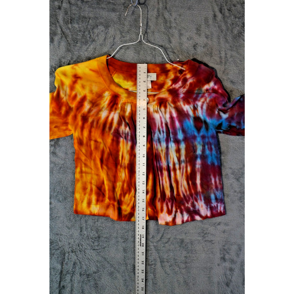Ann Taylor LOFT Women’s Tie-Dye Top Small Cotton Button Front - Picture 6 of 7